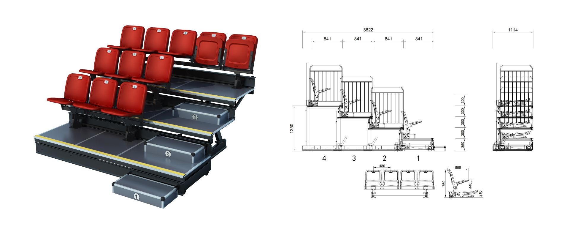 斐特后置伸縮看臺(tái)